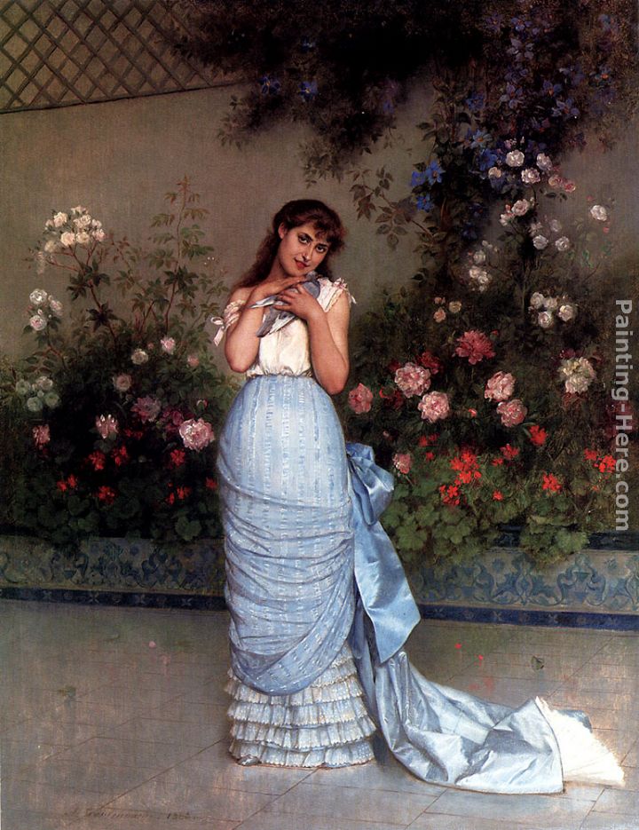 An Elegant Beauty painting - Auguste Toulmouche An Elegant Beauty art painting